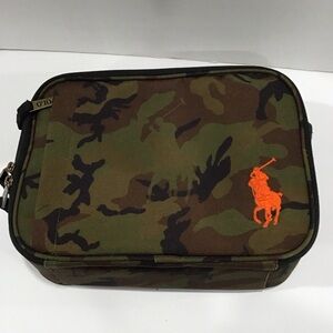 Polo by Ralph Lauren Camo Lunch Bag with Orange Logo